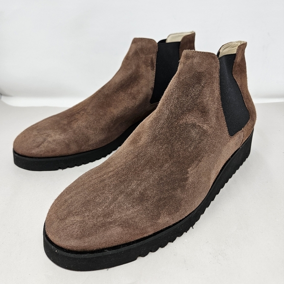 Amalfi By Rangoni Womens Bootie Sz 11.5M Enrico Chelsea Brown Suede Lightweight - Picture 3 of 13